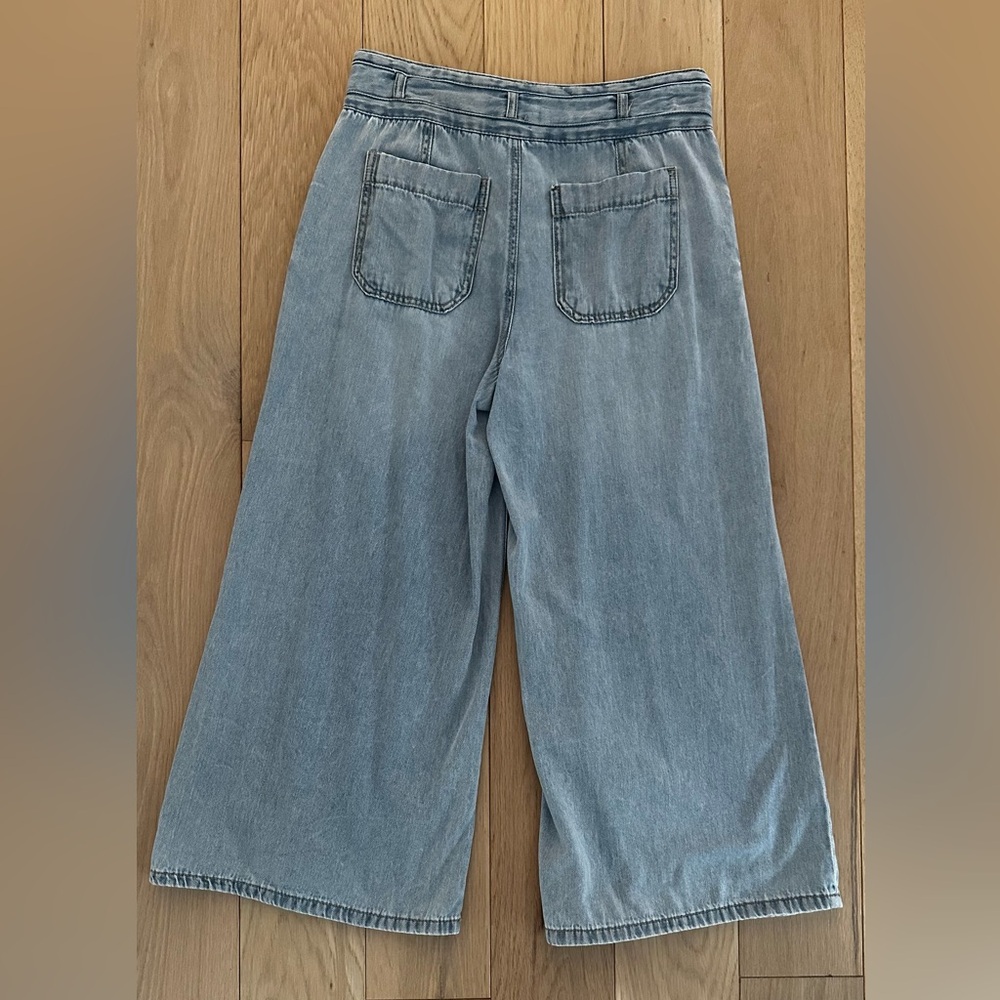 Wide leg ankle cropped length lightweight jeans - Picture 6 of 14